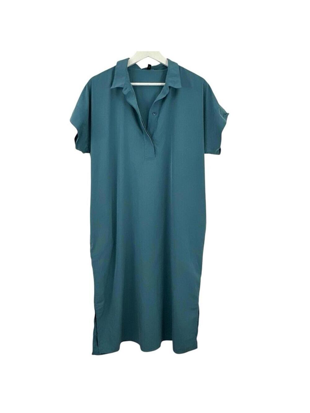 EILEEN FISHER BLUE SHIFT DRESS WOMEN'S SIZE S